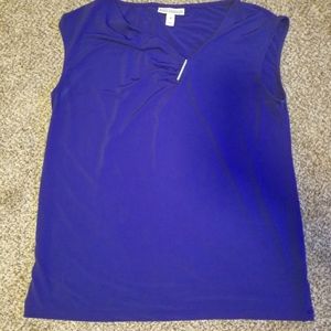 Dana Buchman Navy Blue Casual Top